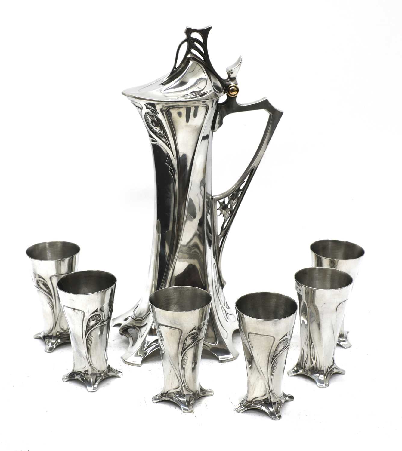 A WMF silver-plated liqueur set,