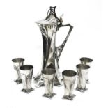 A WMF silver-plated liqueur set,