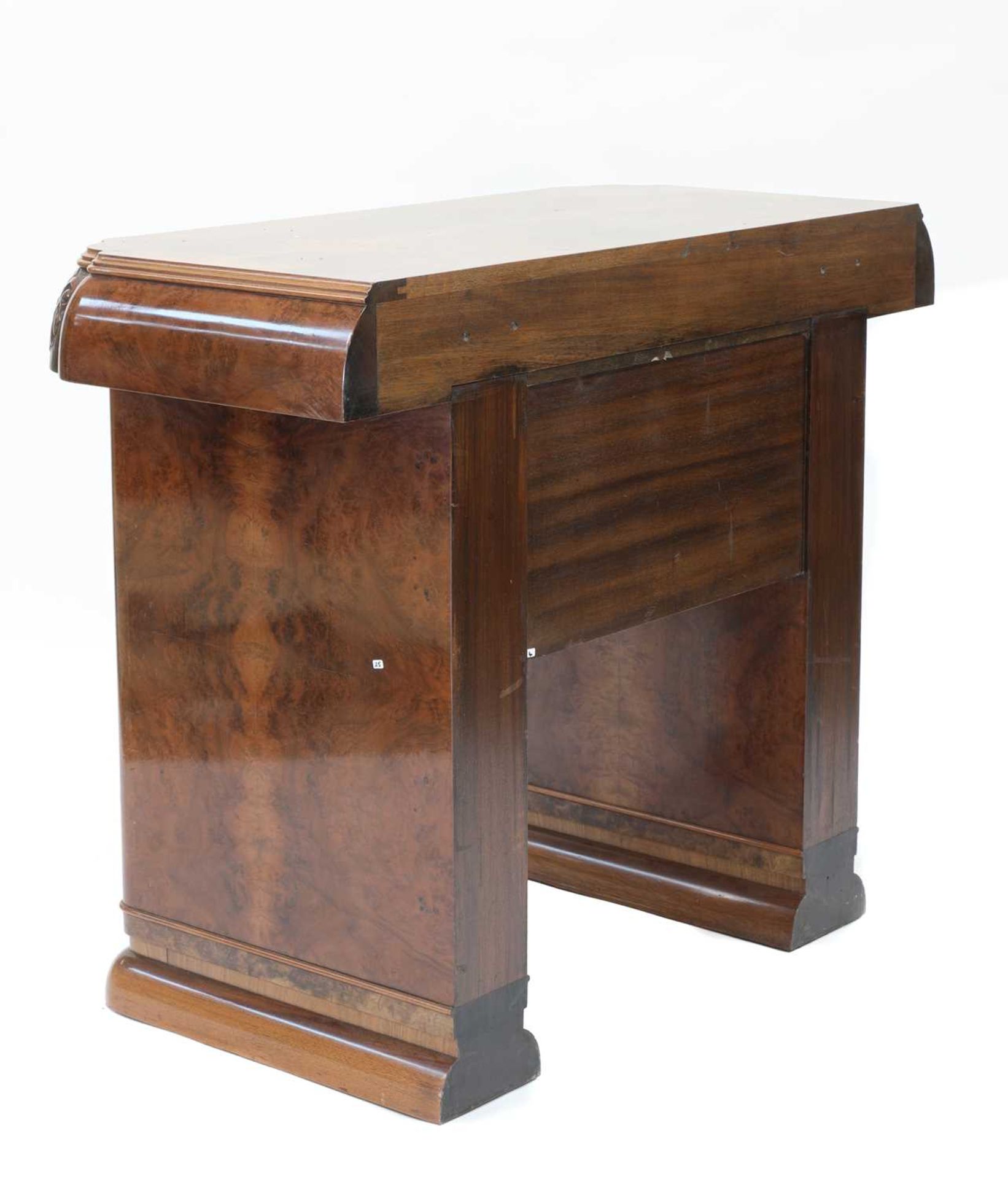 An Art Deco walnut console table, - Image 4 of 8