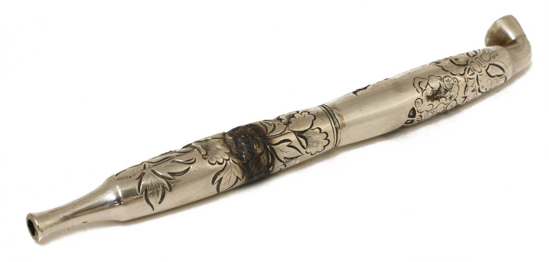 A Japanese white metal kiseru tobacco pipe, - Image 2 of 2