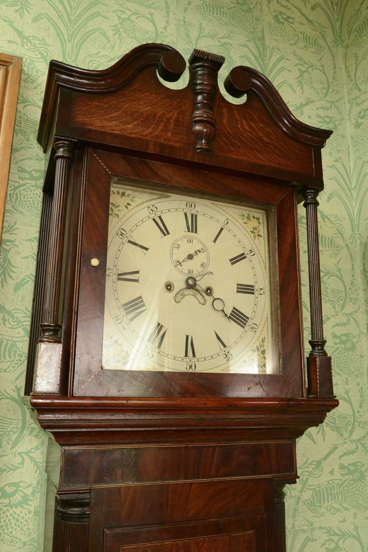 An oak and mahogany longcase clock, - Image 2 of 2