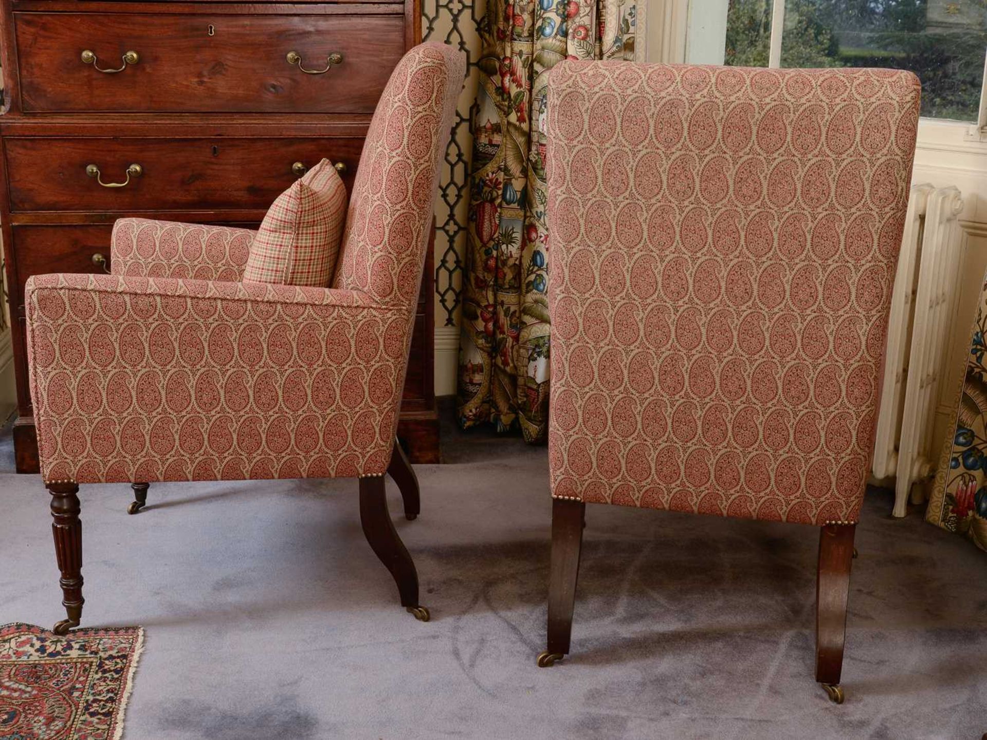 A pair of William IV-style mahogany armchairs, - Image 3 of 4