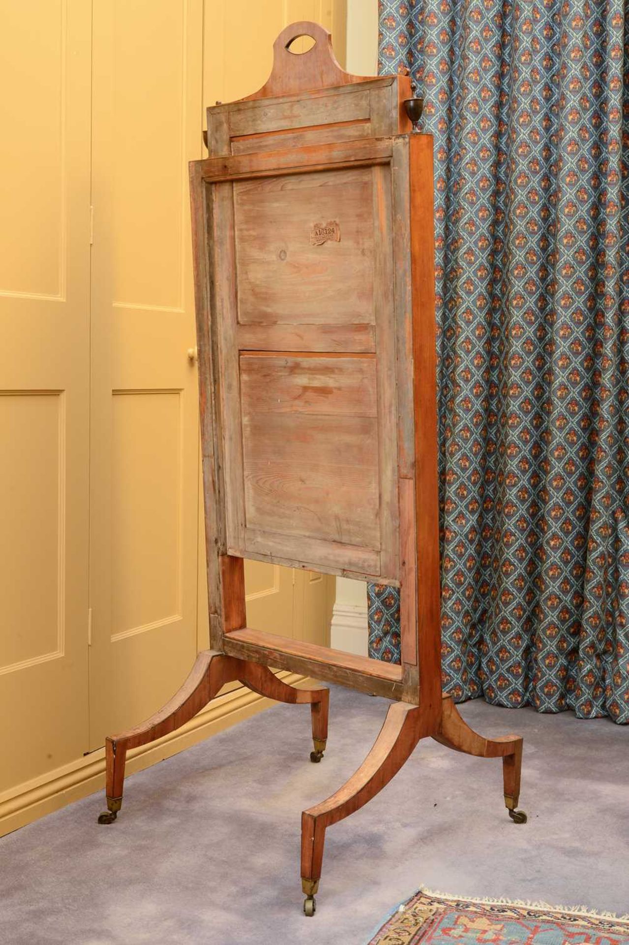 A Regency-style mahogany cheval mirror, - Image 3 of 5