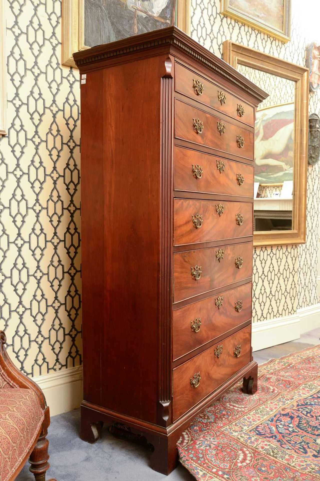 A mahogany chest of drawers, - Image 3 of 8