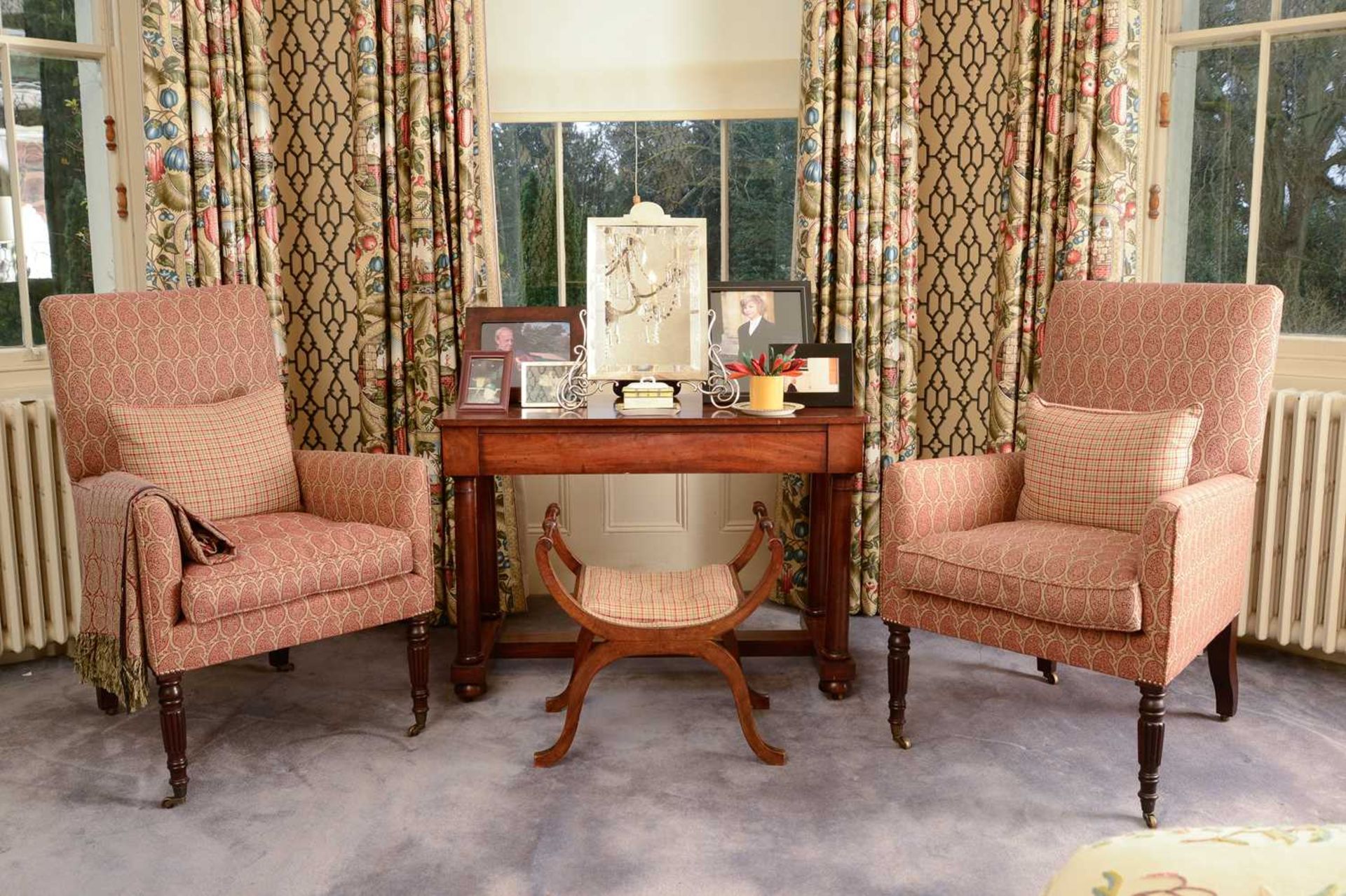 A pair of William IV-style mahogany armchairs, - Image 2 of 4