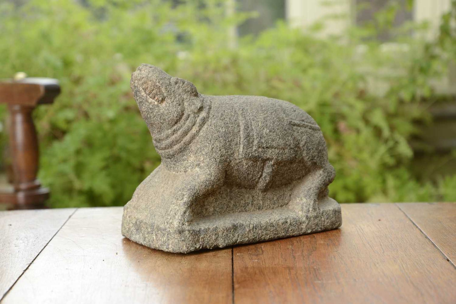 An Indian granite carving of the Mushika or vahana of Ganesha,