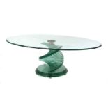A glass coffee table