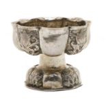 A 17th century style silver plated Low Countries lobed cup,