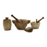 A large mortar and pestle,