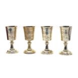 Four silver limited editions of the 'Hertford Elizabethan Chalice'