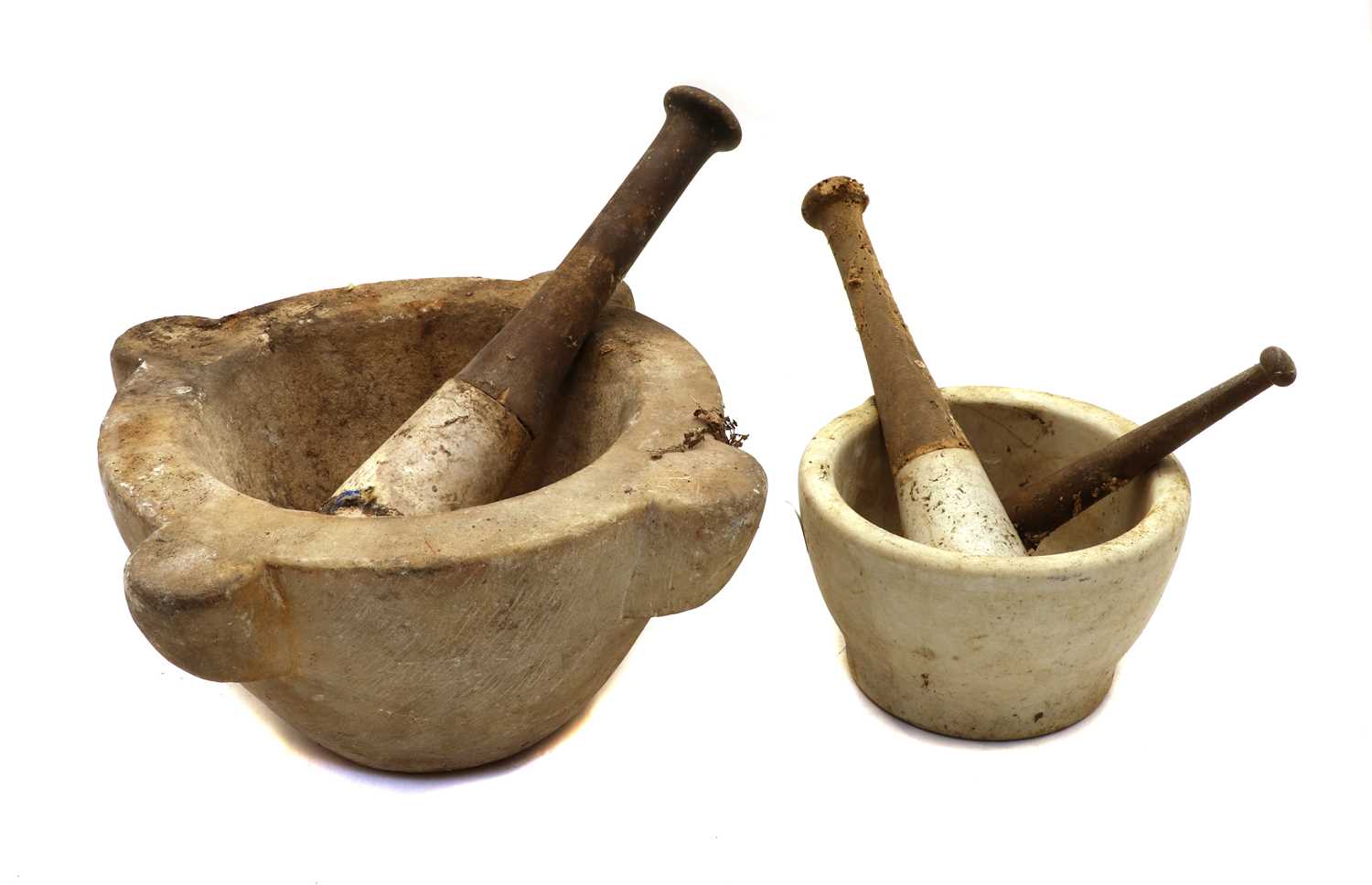 A large mortar and pestle, - Image 2 of 6