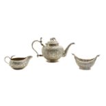 An Indian silver teapot,