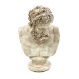 A large plaster bust of hercules,