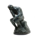 After Rodin, bronze sculpture of 'The Thinker',