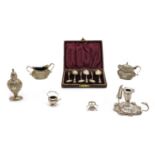 A group of various silver items,