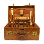 An Edwardian crocodile leather vanity case,