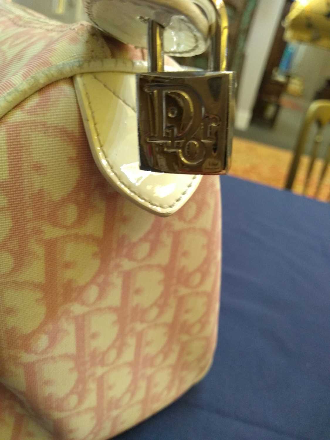 A Christian Dior pink canvas Boston Bag, - Image 12 of 12