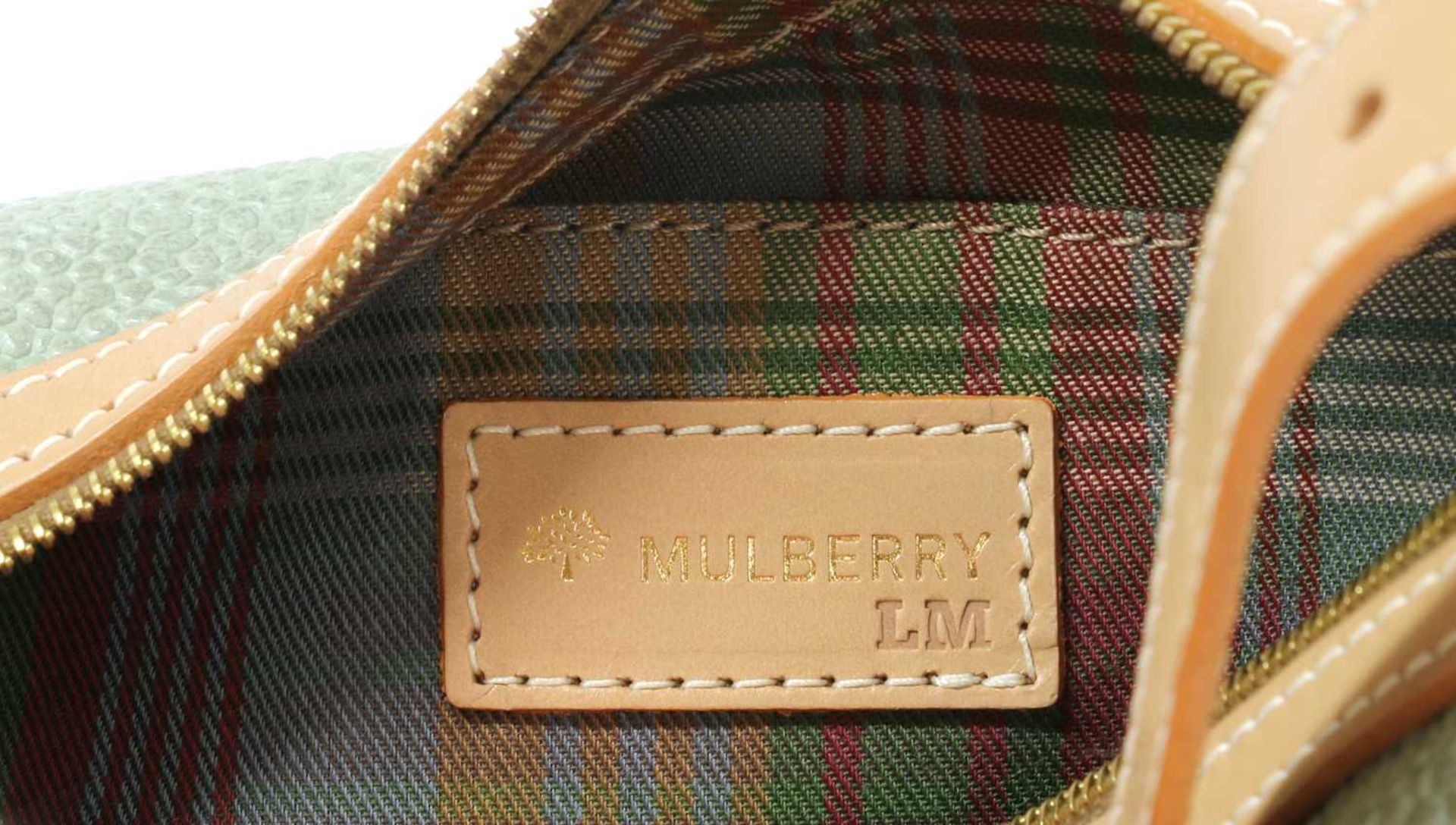 A Mulberry green scotch grain clutch bag - Bild 3 aus 4