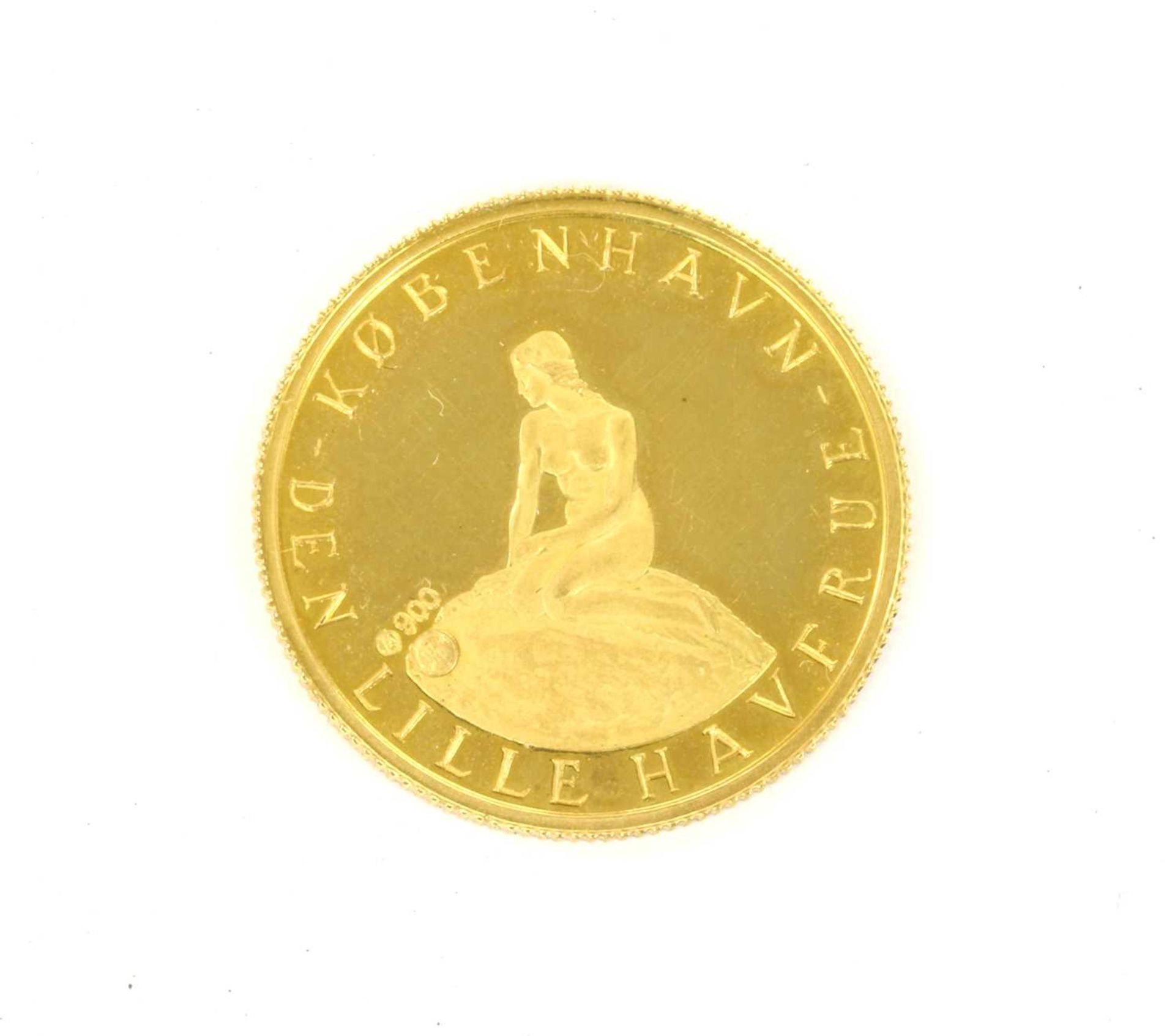 A Danish gold commemorative medal, - Bild 2 aus 2