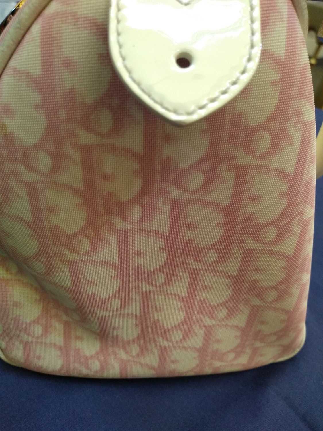 A Christian Dior pink canvas Boston Bag, - Image 9 of 12