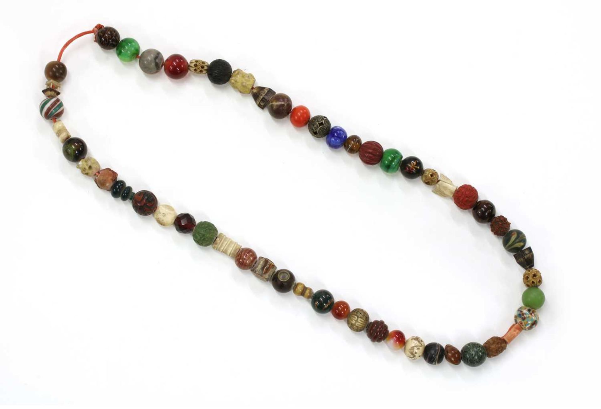 An assorted bead necklace,