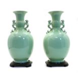 A pair of Chinese celadon vases,