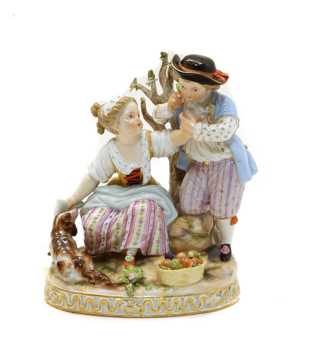 A Meissen porcelain figural group,