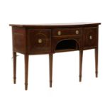 A Regency mahogany and boxwood strung bow-fronted sideboard,