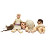 Three bisque head dolls