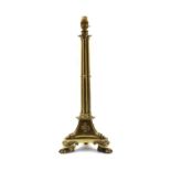 A brass cluster column electric table lamp,