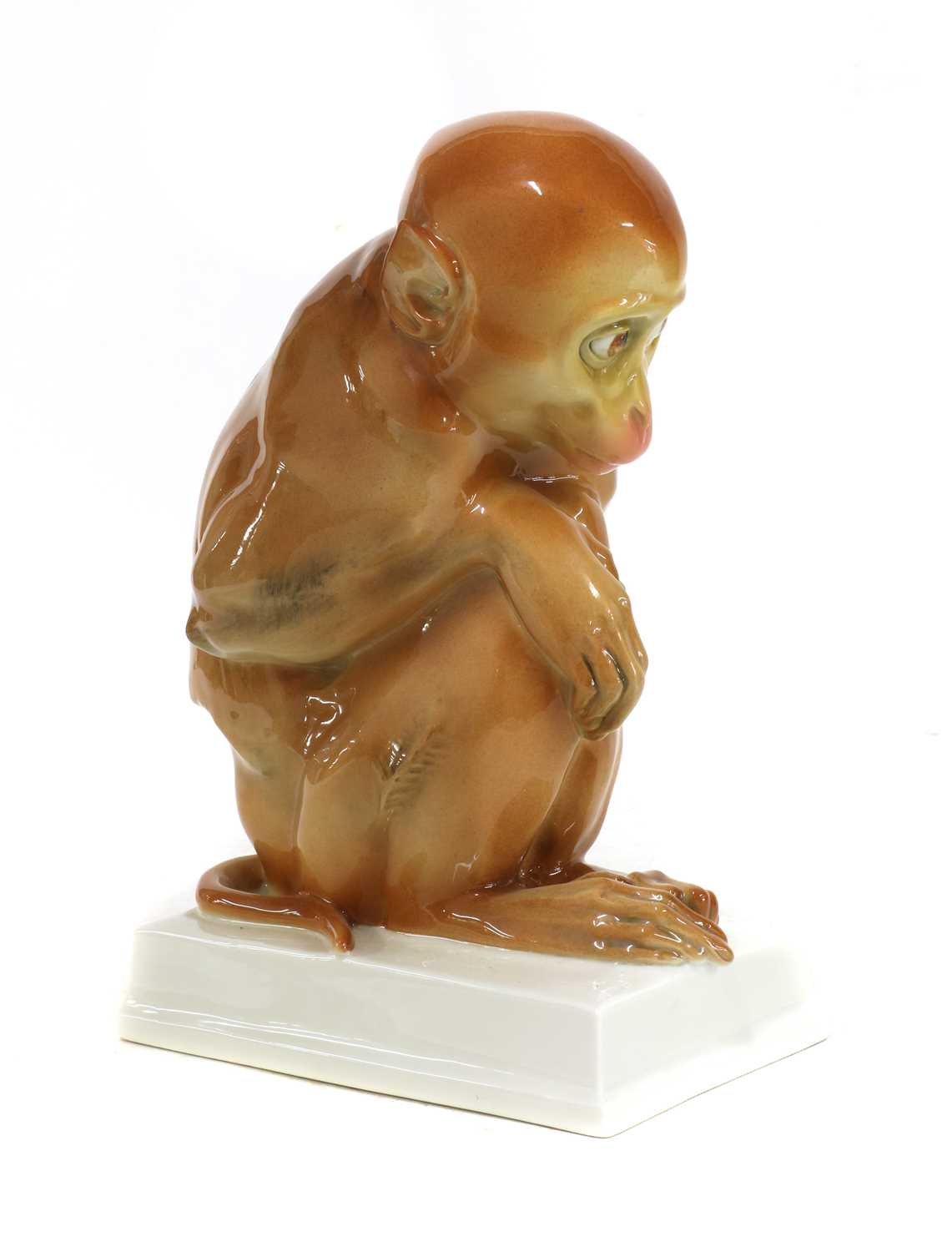 A porcelain figure of a monkey, - Image 3 of 3