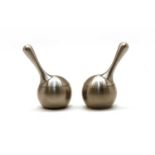 A pair of Georg Jensen stainless steel salt and pepper grinders,