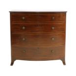 A mahogany bow front chest,