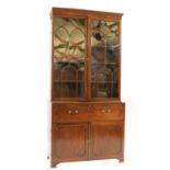 A George III mahogany secretaire bookcase,