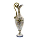 A very large 18th century style Maiolica ewer,