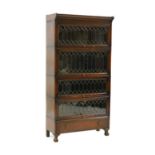 An oak five-section bookcase,