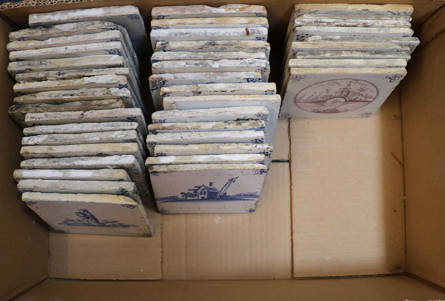 A box of 18th and 19th century Delft tiles, - Image 2 of 2