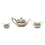 A Victorian silver three piece tea set