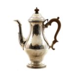 A Georgian style silver coffee pot