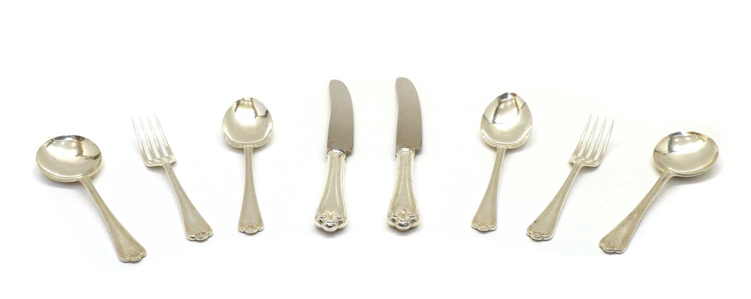 A modern canteen of Jesmond pattern silver flatware for eight place settings,