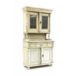 A French shabby chic white painted dresser,