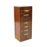 A seven drawer pine workshop chest