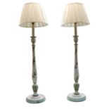 A pair of modern painted table lamps