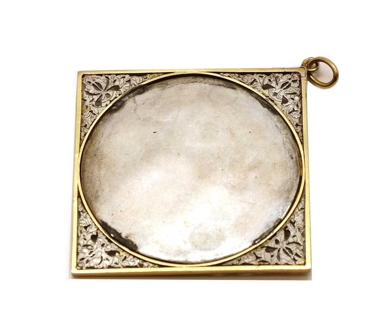 A gold and silver, ivory and diamond cameo pendant, - Image 2 of 2