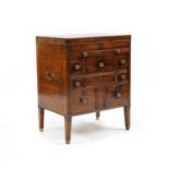 A Regency Grand Tour mahogany travelling dressing chest,