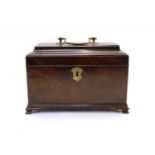 A George lll mahogany tea caddy