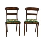 A pair of Regency mahogany single chairs,