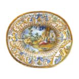 A large Italian oval Maiolica charger,