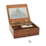 A 19th century artist's mahogany paint box,