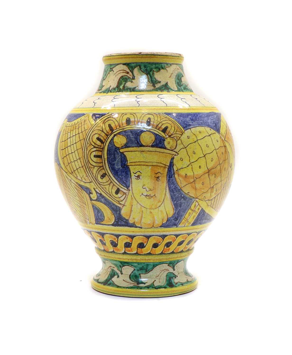 An Italian 17th century style maiolica vase,